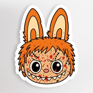 Labubu Horror Doll Head Halloween Sticker