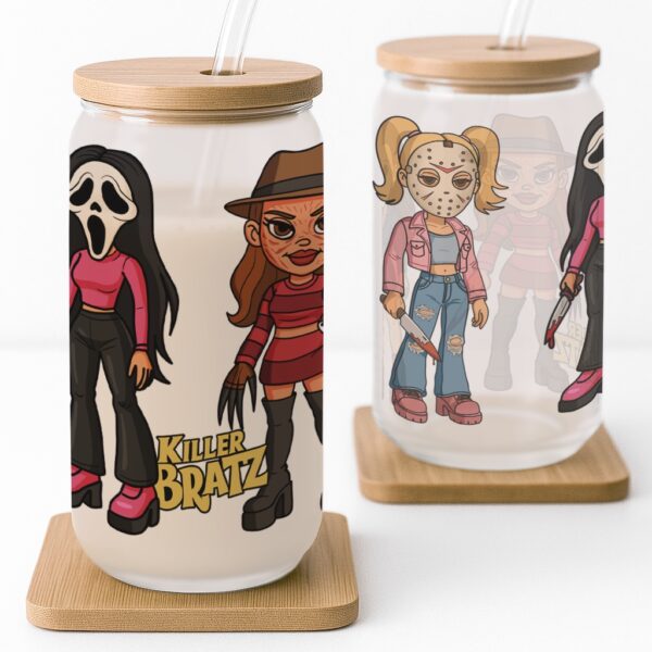 Killer Dollz Horror-Inspired Halloween Frosted Glass Cup - Image 3