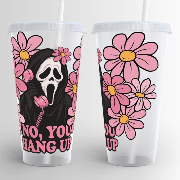Floral Slasher-Inspired Halloween Plastic Cold Cup - Image 3