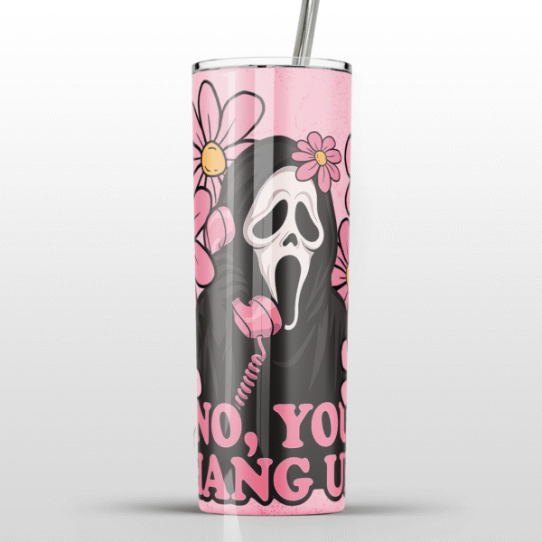 Floral Slasher-Inspired Halloween Stainless Steel Tumbler