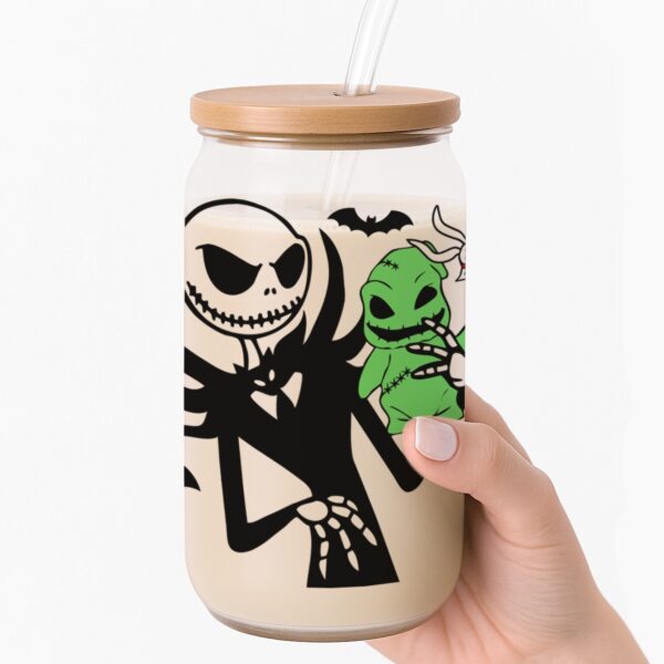 Haunted Duo Horror-Inspired Halloween Frosted Glass Cup - Image 4