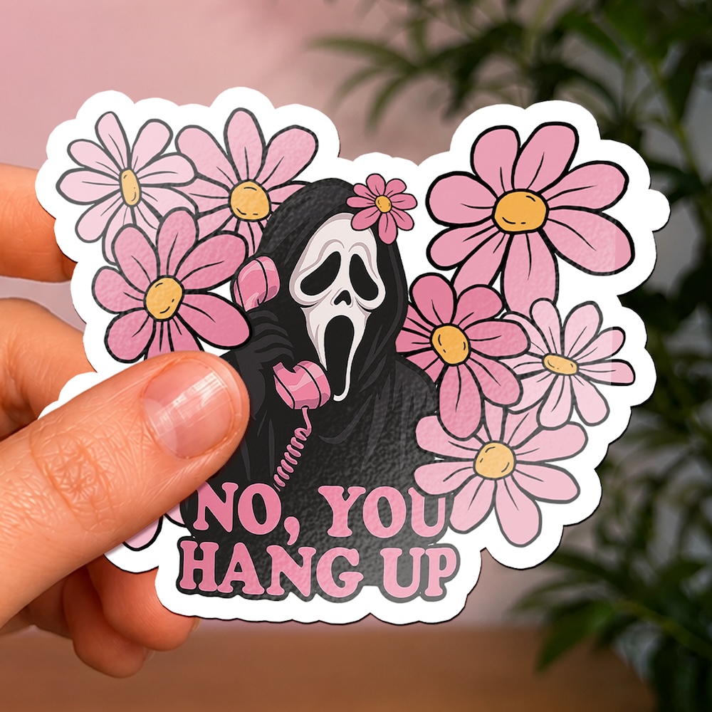 Floral Slasher-Inspired Halloween Sticker