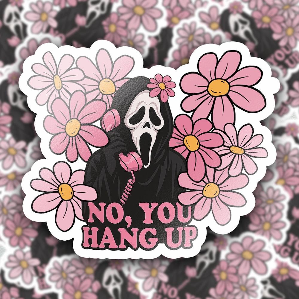 Floral Slasher-Inspired Halloween Sticker