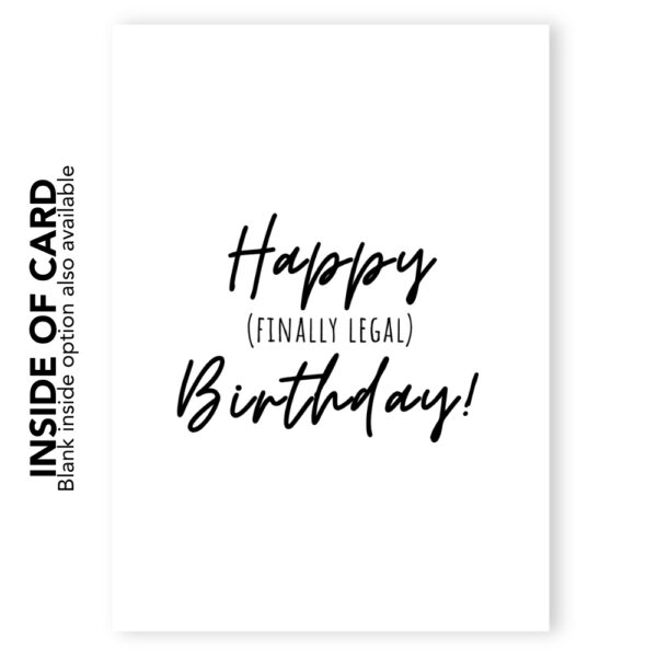 'A Tini Bit Older' Finally Legal Birthday Card - Image 2