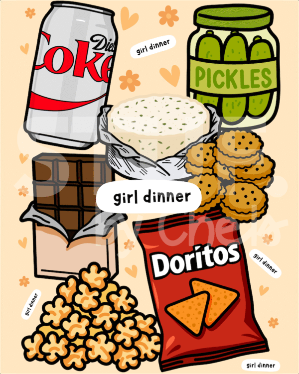 Girl Dinner Art Print - Image 4