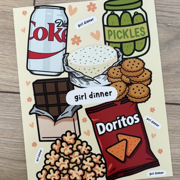 Girl Dinner Art Print - Image 3
