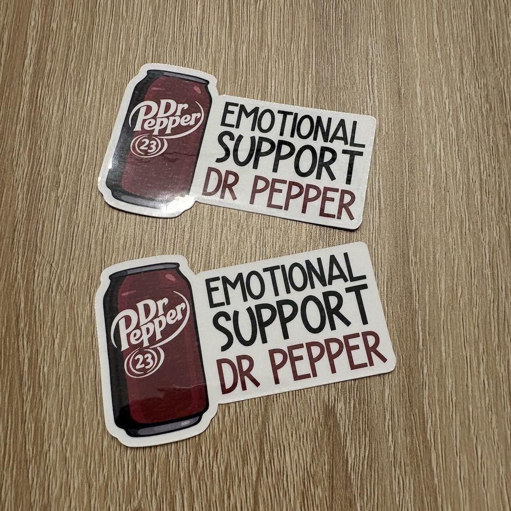 Emotional Support Dr Pepper Soda Sticker - Image 3