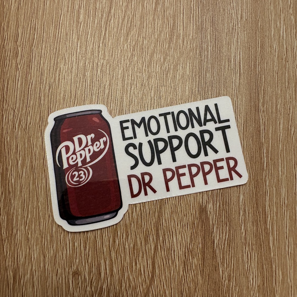 Emotional Support Dr Pepper Soda Sticker - Image 4