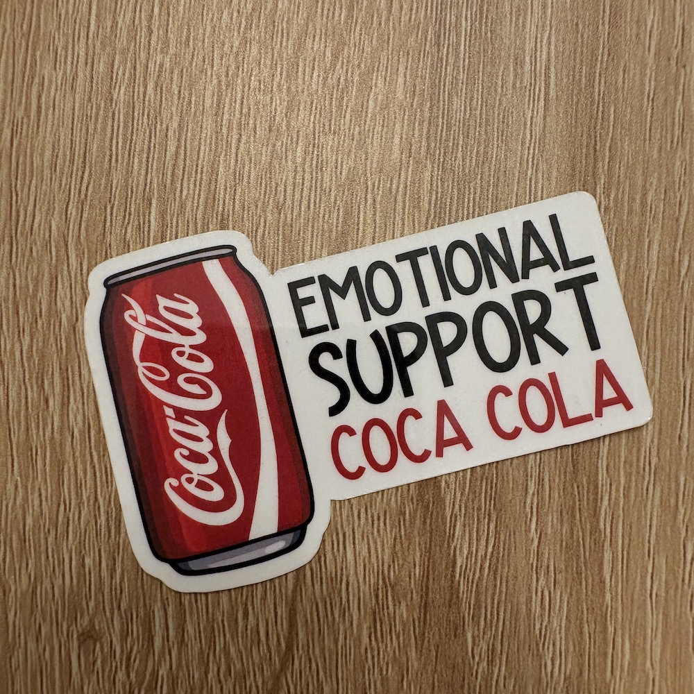 Emotional Support Coca Cola Sticker - Image 4