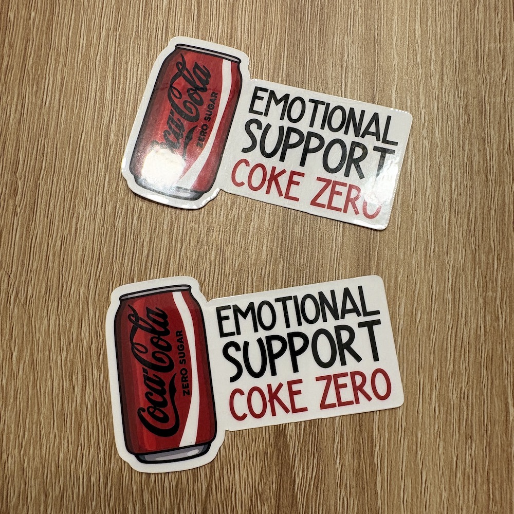 Emotional Support Coke Zero Sticker - Image 3