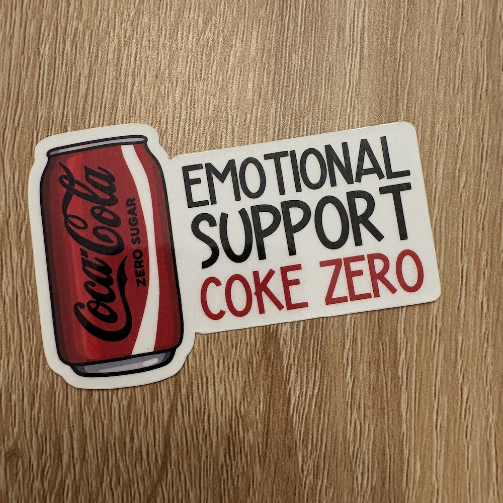 Emotional Support Coke Zero Sticker - Image 4