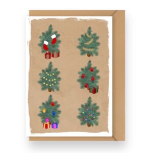 Cozy Tiny Trees Christmas Holiday Card