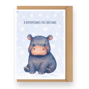 A Hippopotamus for Christmas Holiday Card