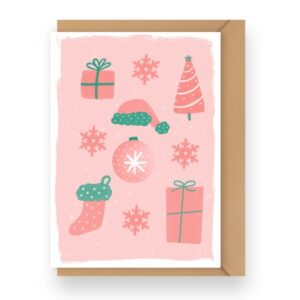 Soft & Sweet Pink Christmas Holiday Card