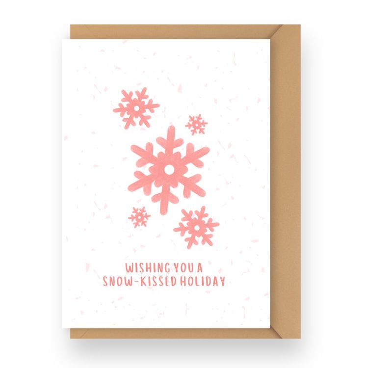 Soft & Sweet Pink Christmas Holiday Cards Set of 6 - Image 6