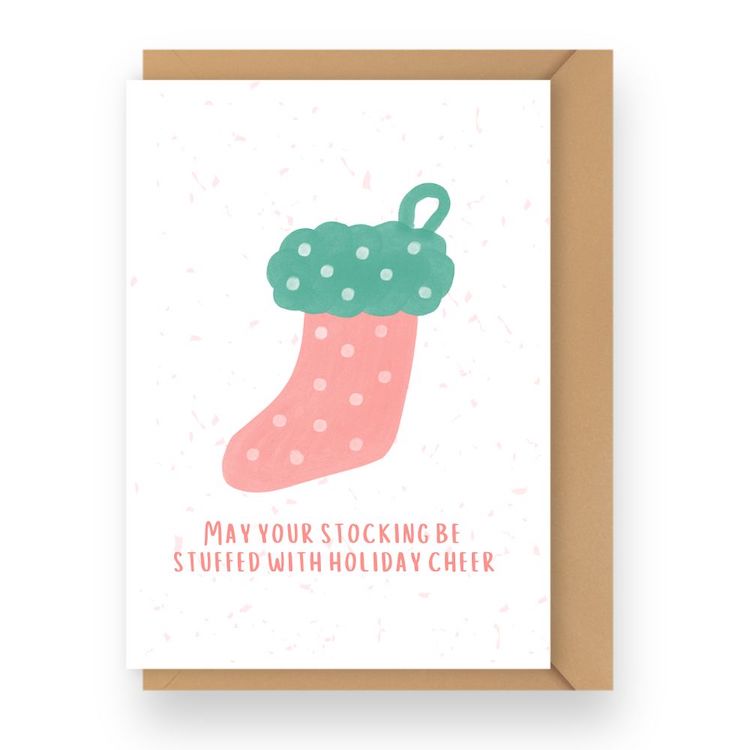 Soft & Sweet Pink Christmas Holiday Cards Set of 6 - Image 8