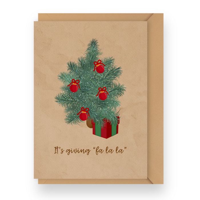 'It's Giving Fa La La' Trees Christmas Holiday Cards Set of 6 - Image 9
