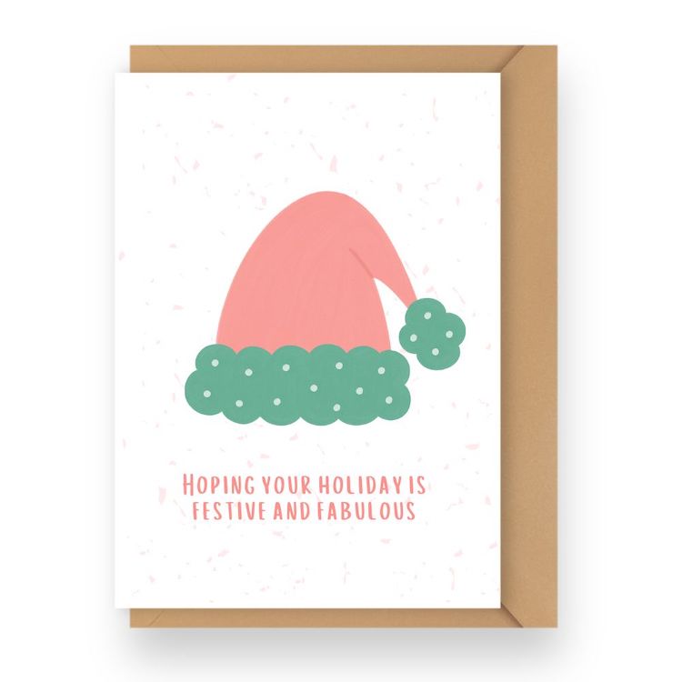 Soft & Sweet Pink Christmas Holiday Cards Set of 6 - Image 9