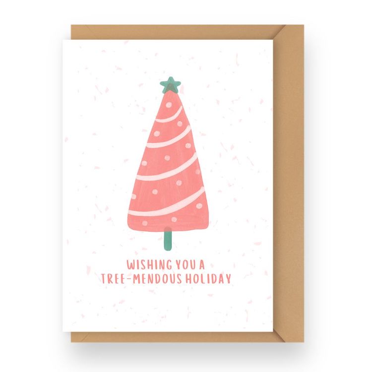 Soft & Sweet Pink Christmas Holiday Cards Set of 6 - Image 11