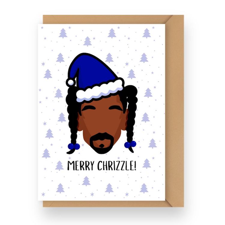 Merry Chrizzle Rap-Themed Christmas Holiday Card