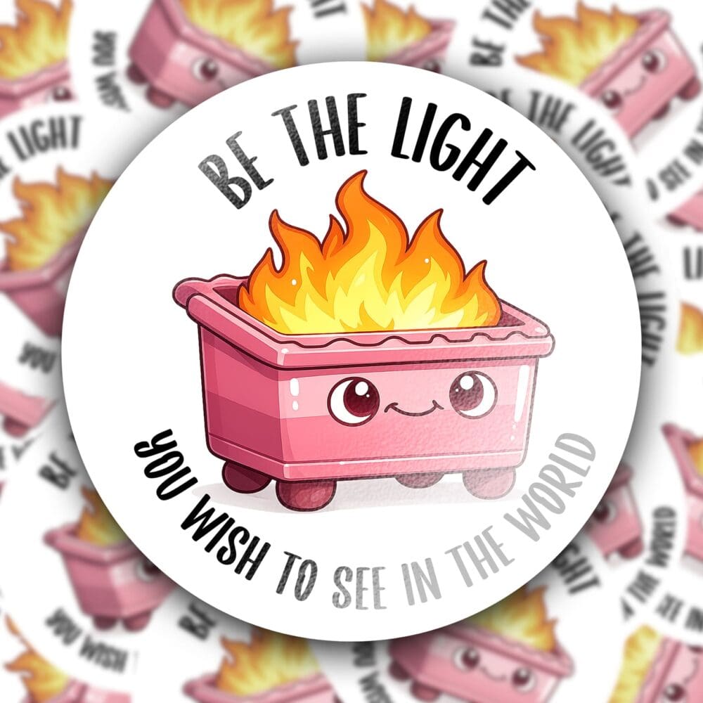 'Be The Light' Dumpster Fire Sticker