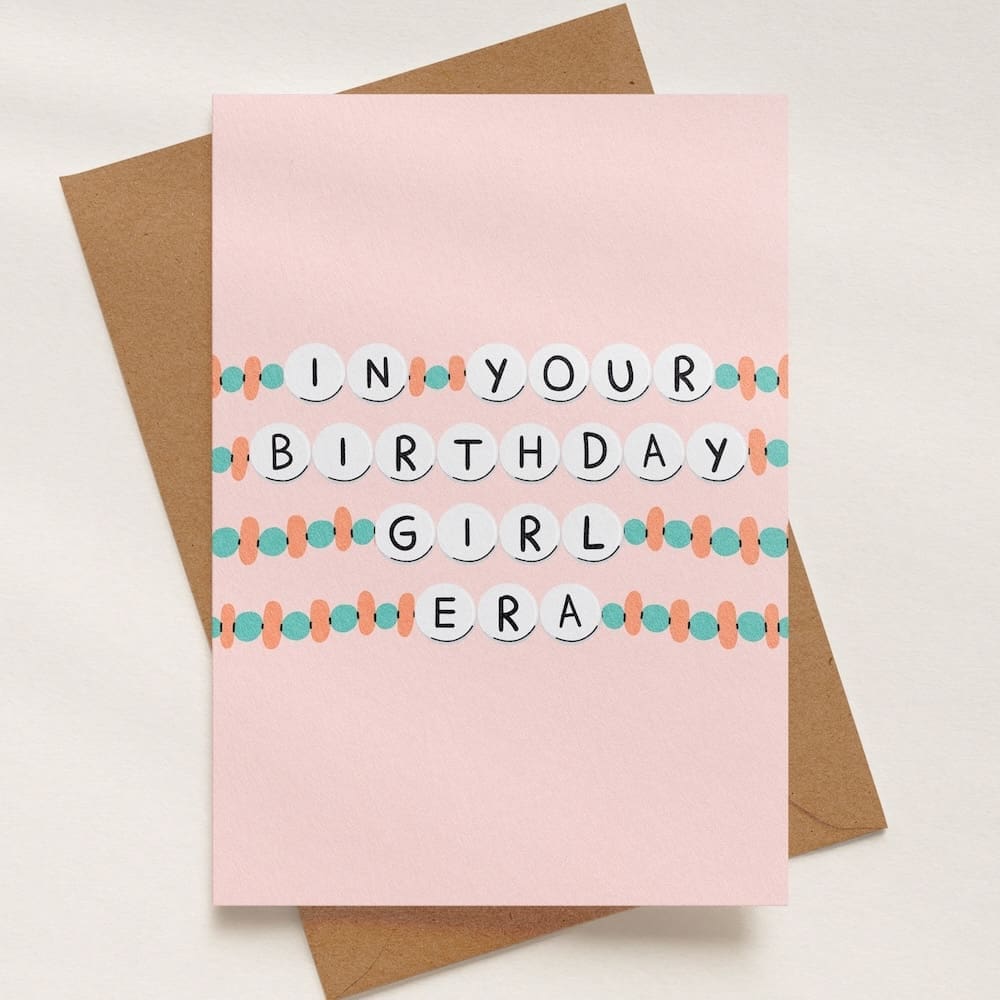 'Birthday Girl Era' Friendship Bracelet Birthday Card