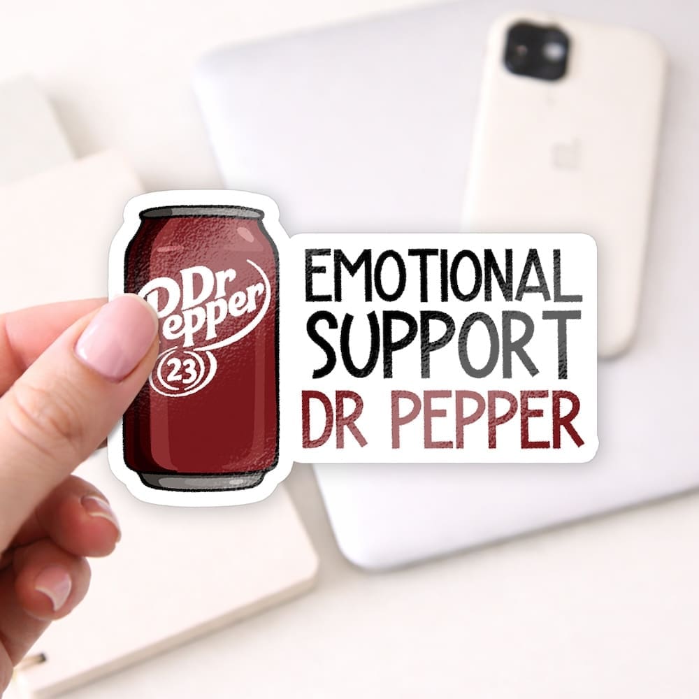 Emotional Support Dr Pepper Soda Sticker - Image 3