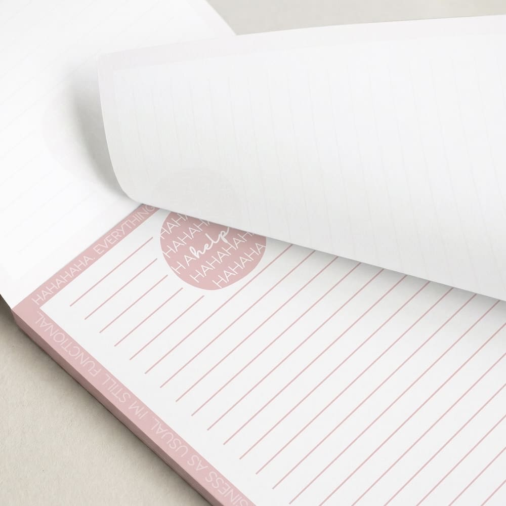 "HAHAHELP" Chaotic 5x7 Notepad - Image 3