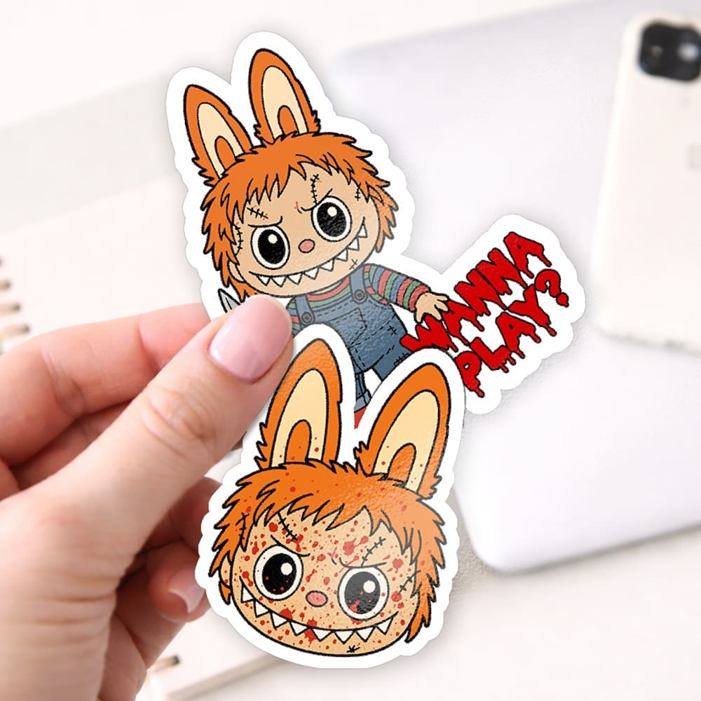 Labubu Horror Doll Halloween Stickers - Image 3