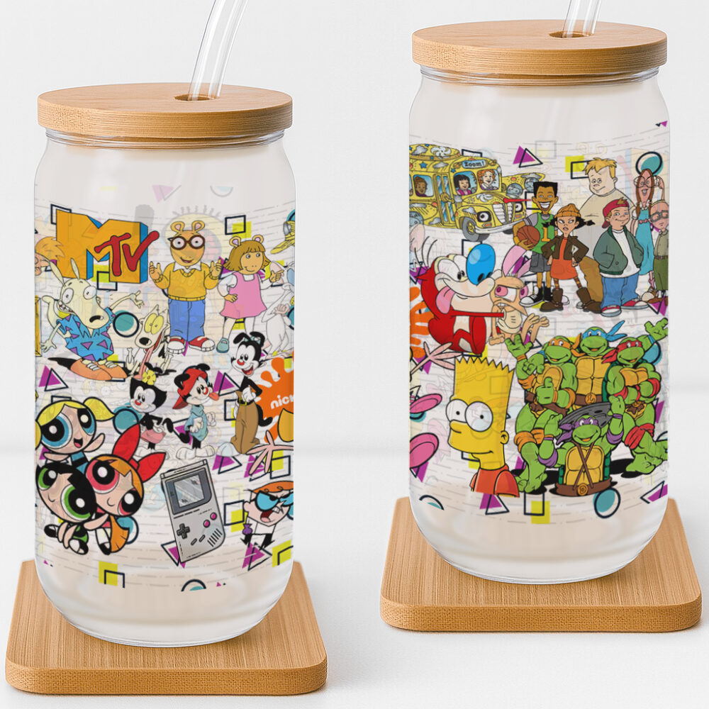 90's Kid Frosted Glass Cup