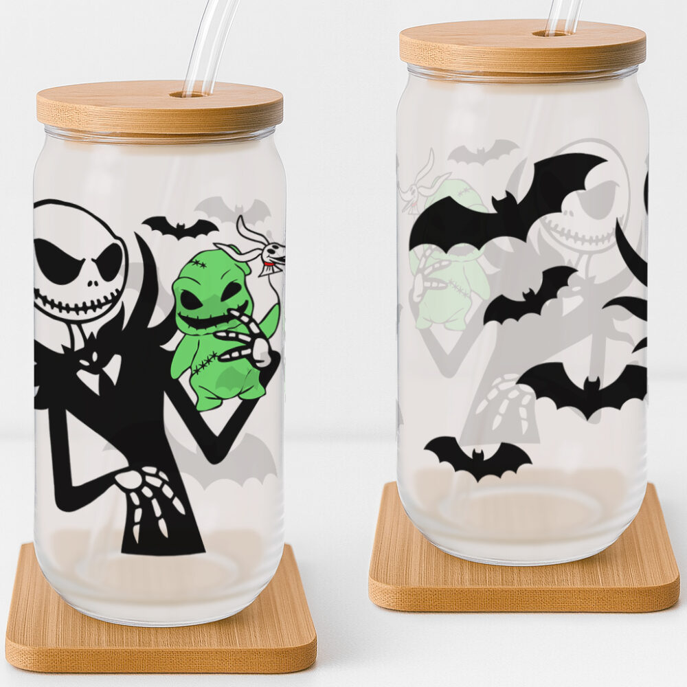 Haunted Duo Horror-Inspired Halloween Frosted Glass Cup