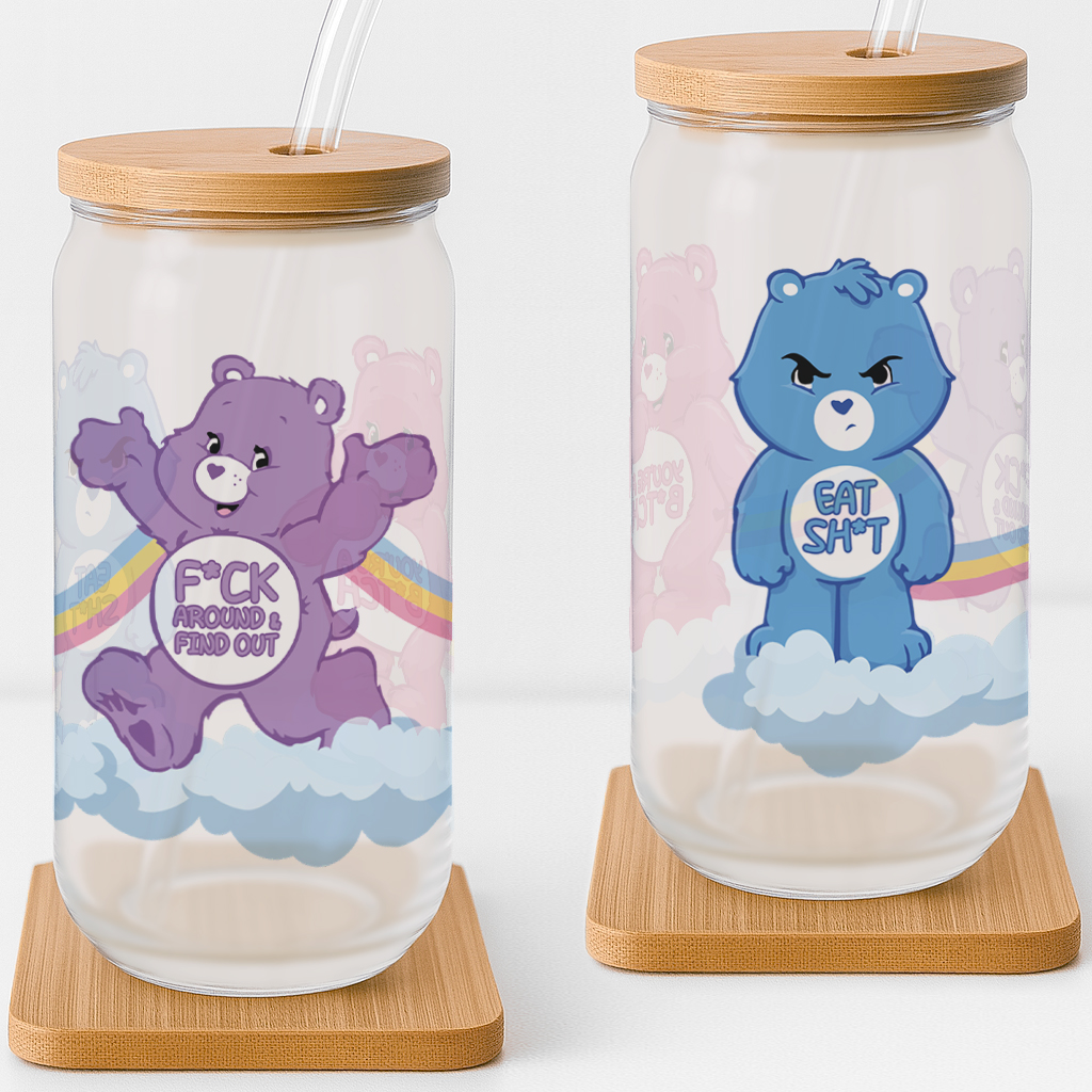 Swear Bears Frosted Glass Cup