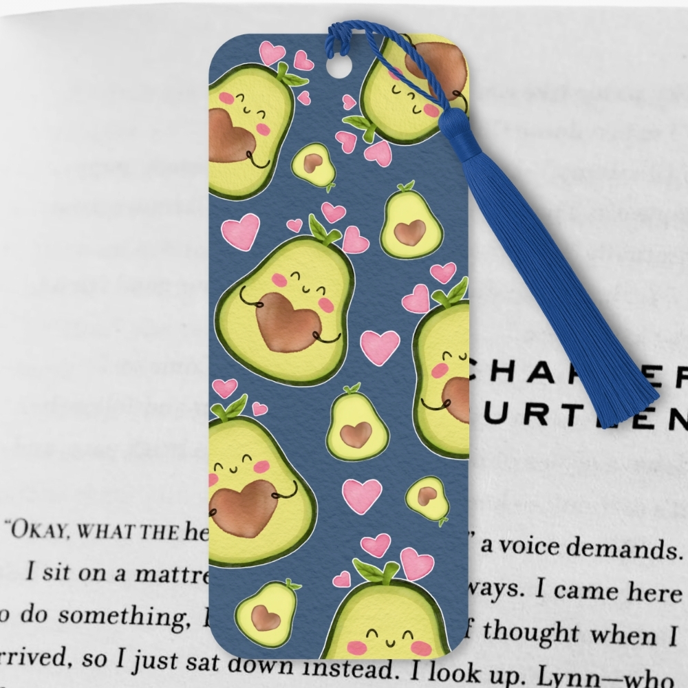 Adorable Avocado Watercolour Double-Sided Bookmark