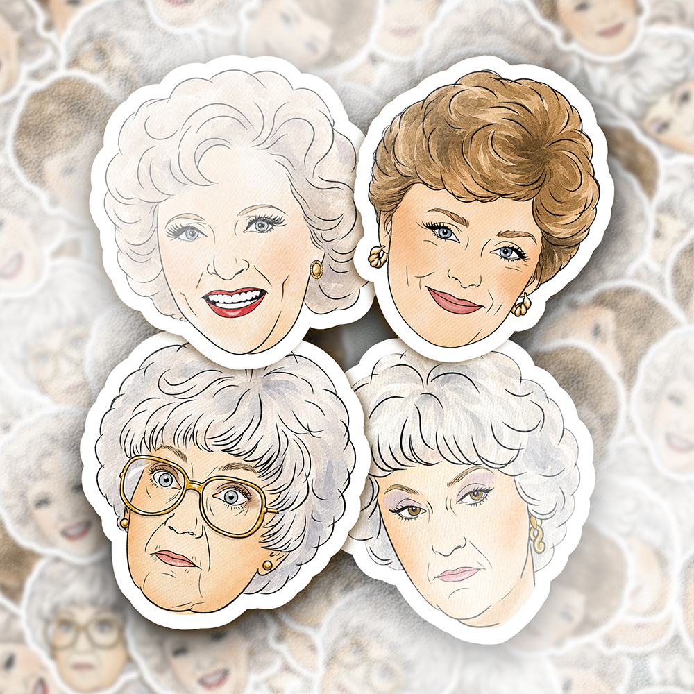 Golden Girls Stickers - Set of 4 or Individuals